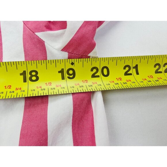 J. Crew Size Medium Womens Red White Stripe Long Sleeve Cotton Pocket Shirt - Picture 2 of 9